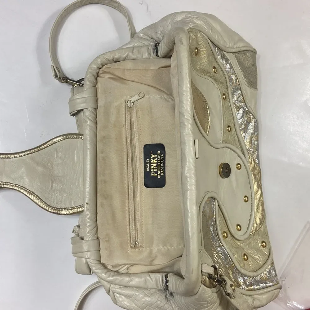 VINTAGE BAGS BY PINKY GENUINE LEATHER MADE IN USA WOMEN BAG